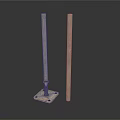 Two Metal Rods With Square Base Stand And Sturdy Industrial Design